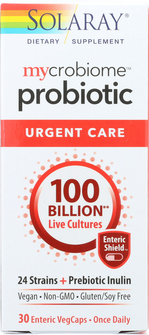 Mycrobiome Probiotic Urgent Care, 100 Billion, 24 Strain Once Daily 30 Vegetarian Capsules