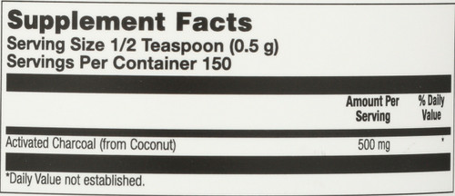 Activated Charcoal, Coconut Source Unflavored 2.65oz 75g