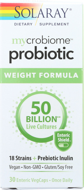 Mycrobiome Probiotic Weight Formula, 50 Bn, 18 Strain Once Daily 30 Vegetarian Capsules