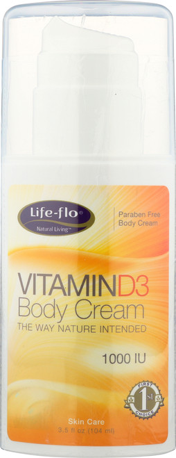 Vitamin D3 Body Cream 1000 IU 3.5 Fl oz 104mL