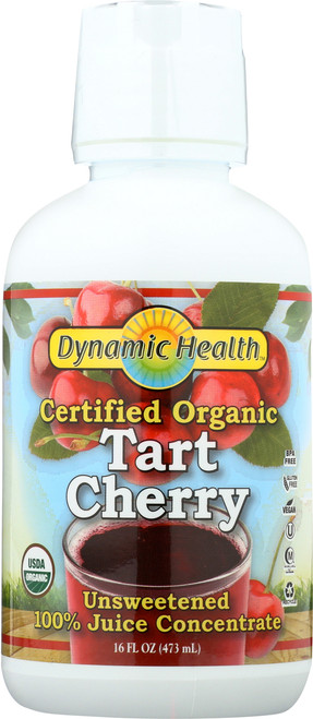 Tart Cherry Concentrate Certified Organic Plastic 16 Fl oz 473mL
