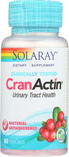 Cranactin Cranberry Extract, Bacterial Antiadherence Formula Fortified With Vitamin C 60 Vegetarian Capsules