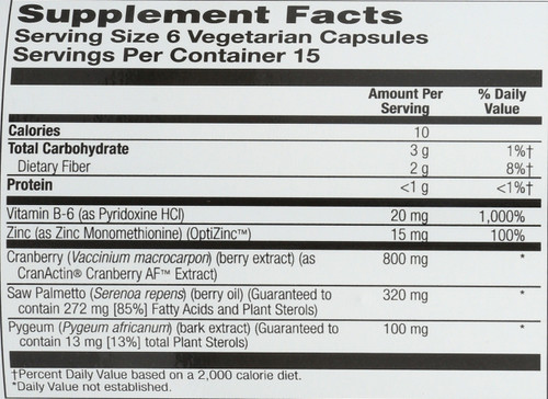 Pygeum & Saw Palmetto With Cranactin 90 Vegetarian Capsules