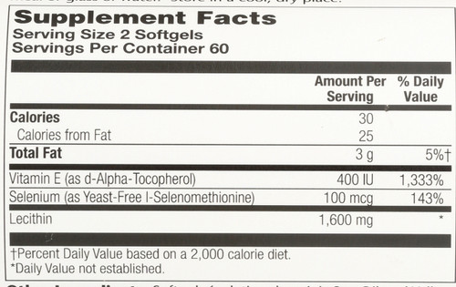 Bio E® With Selenium 120 Softgels 1600mg