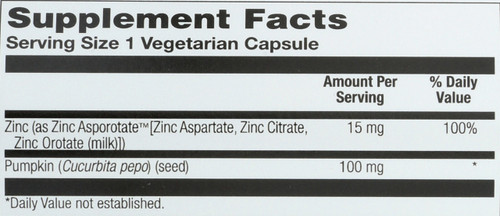 Zinc Asporotate 100 Vegetarian Capsules