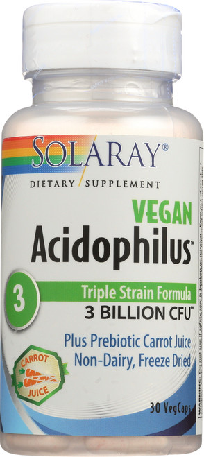 Acidophilus 3 Strain Probiotic & Prebiotic Carrot Juice 30 Vegetarian Capsules