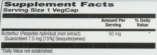 Butterbur Root Extract 50mg 60 Vegetarian Capsules