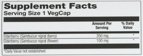 Elderberry Berry & Flower 450mg 100 Vegetarian Capsules