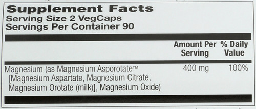 Magnesium Asporotate 180 Vegetarian Capsules