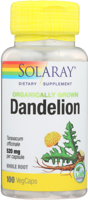 Organically Grown Dandelion Root 100 Capsules