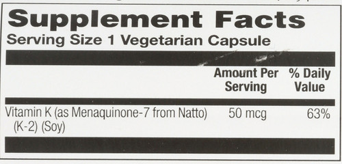 Vitamin K-2, Mk-7 30 Vegetarian Capsules