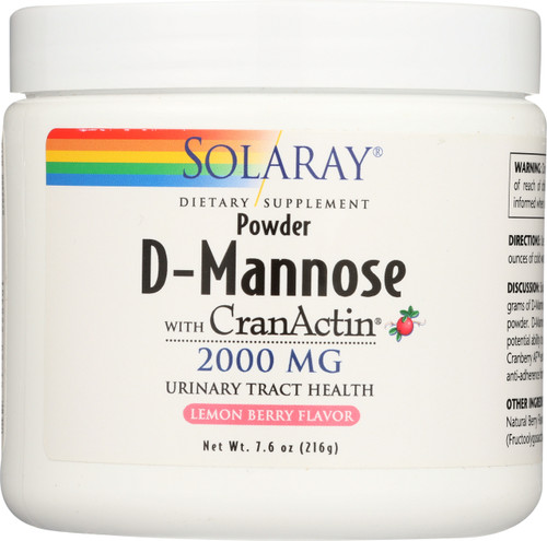 D-Mannose With Cranactin® Cranberry Extract Lemon Berry Powder 2000mg 7.6oz 216g