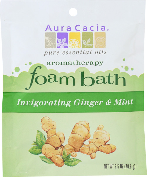 Invigorating Ginger & Mint Aromatherapy Foam Bath Packet 2.5 Ounce 70.9 Gram