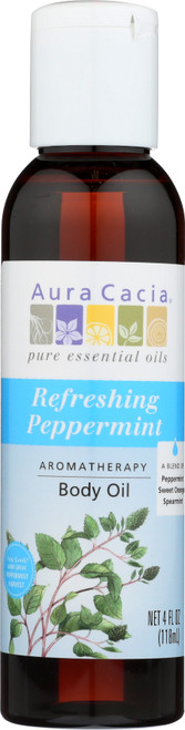 Refreshing Peppermint Aromatherapy Body Oil Refreshing Peppermint 4 Fl Oz  118 Milliliter
