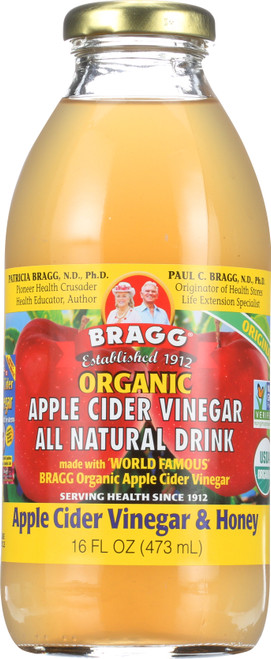 Drink Apple Cider Vinegar Apple Cider Vinegar & Honey 16 Fl Oz 473 Milliliter