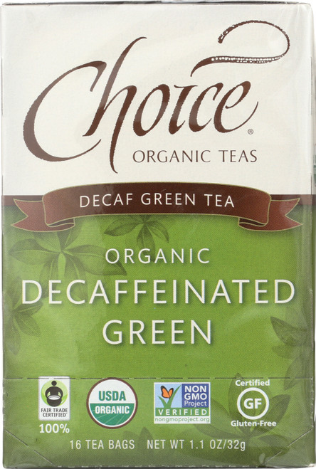 Organic Decaf Green Tea Decaffeinated Green - Original 16 Each 1.1 Ounce