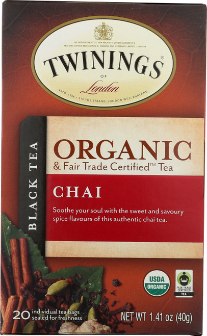 Organic Black Tea Chai Organic 20 Each 1.41 Ounce