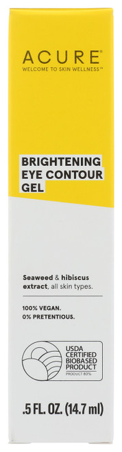 Brightening Eye Contour Gel With Seaweed & Hibiscus Extract, For All Skin Types. This Lightweight Eye Treatment Has A Firm Handshake. Seaweed Extract And Hibiscus Extract Provide Rejuvenating Hydration. A 3-In-1 Blast Of Argan Extract, Witch Hazel, A