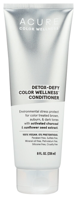 Detox-Defy Color Wellness Conditioner Environmental Stress Protect For Color Treated Brown, Auburn & Dark Tones. With Activated Charcoal & Heliogenol. Environmental Stress Protect For Color Treated Brown, Auburn & Dark Tones. With Activated Charcoal & Heliogenol. 8oz