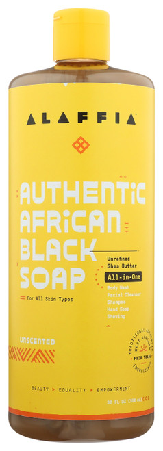 Authentic African Black Soap Unscented Unrefined Shea Butter 32oz