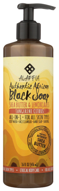 Authentic African Black Soap Tangerine Citrus 16oz