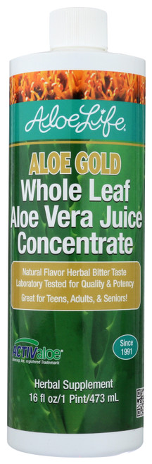 Whole Leaf Aloe Vera Juice Concentrate Aloe Gold 16oz