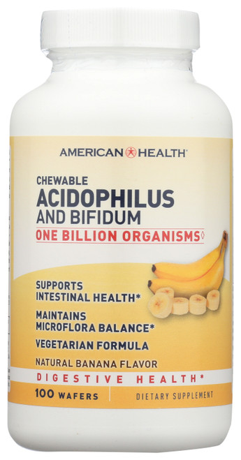 Chewable Acidophilus And Bifidum Natural Banana Dietary 100 Count