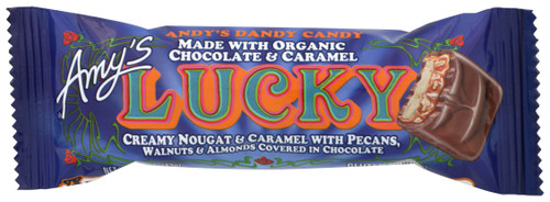 Lucky Chocolate & Caramel Creamy Nougat & Caramel With Pecans, Walnuts & Almonds Covered In Chocolate 1.5oz