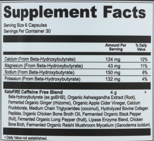 Ketofire (Caffiene Free) 180 Count