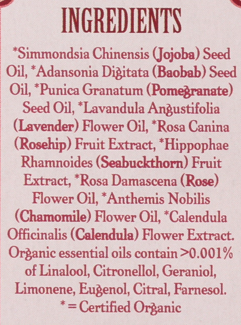 Damascus Rose Face Oil For Delicate Skin Organic 29.5mL