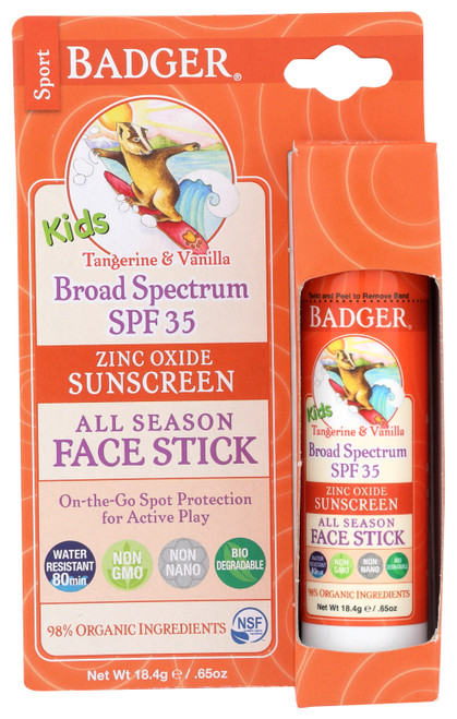 Spf35 Kids Face Stick Tangerine & Vanilla Non-Gmo 18.4 Gram
