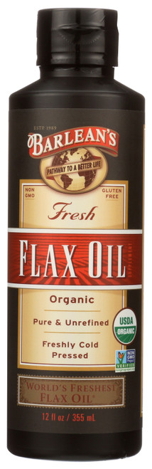Flax Oil Organic Clear Filtered 12oz