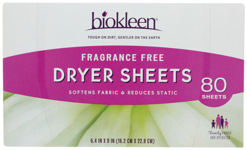 Dryer Sheets Fragrance Free Softens Fabric & Reduces Static 80 Count