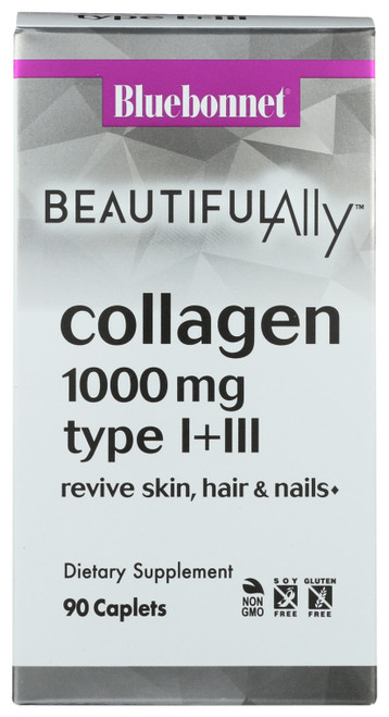 Beautiful Ally Collagen 1000 mg Types I + Iii With 1 Gram Of Collagen Peptides Type I + Iii & 90 mg Of Identity-Preserved (Ip) Vitamin C 90 Count