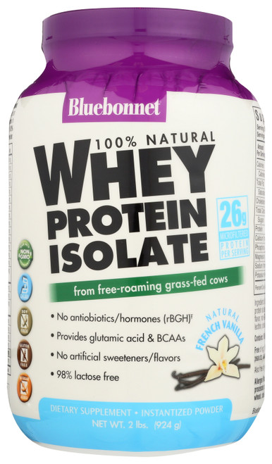 100% Natural Whey Protein Isolate French Vanilla Instantized Powder 2 Pound