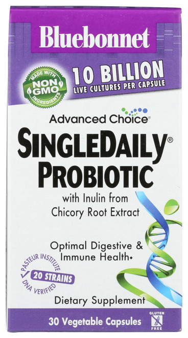 Advanced Choice® Single Daily® Probiotic 10 Billion A Combination Of 20 Dna-Verified Strains Plus Inulin From Chicory Root Extract Cold Packaged 30 Count