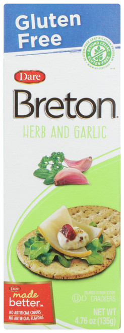 Breton Crkr GF Herb Garlc  4.76oz