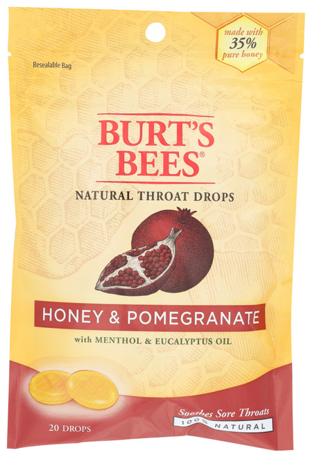 Throat Drops Honey & Pomegranate Natural 20 Count