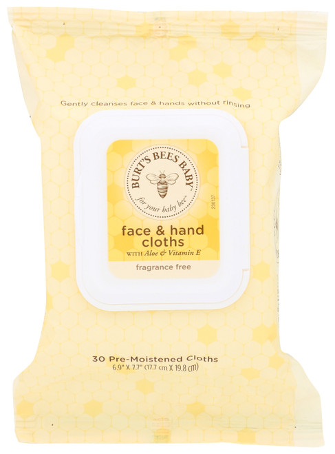 Face & Hand Cloths Fragrance Free With Aloe & Vitamin E 30 Count