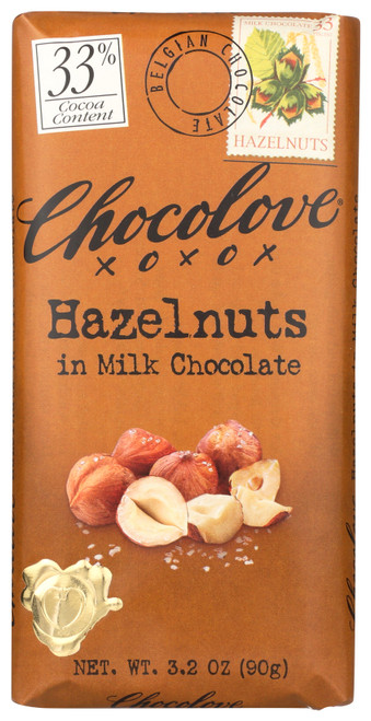 Chocolate Bar Hazelnuts In Milk Chocolate 33% Cocoa Content 3.2oz