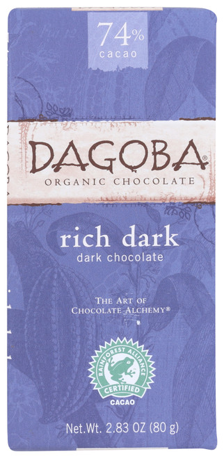 Choc Bar New Moon 74% Cacao Rich Dark Chocolate 74% Cacao 2.83oz