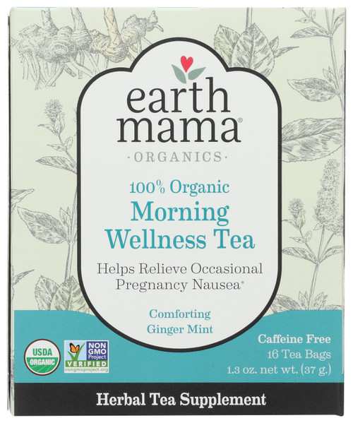 Herbal Tea Organic Morning Wellness Tea Helps Relieve Occasional Pregnancy Nausea 16 Count