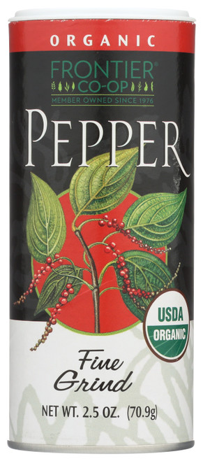 Pepper, Black Fine Grind Certified Organic 2.5oz