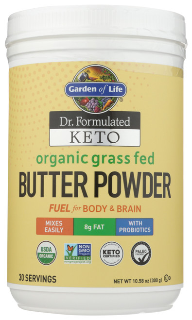 Dr. Formulated Keto Organic Grass Fed Butter Powder 30Ct Jar  10.58oz