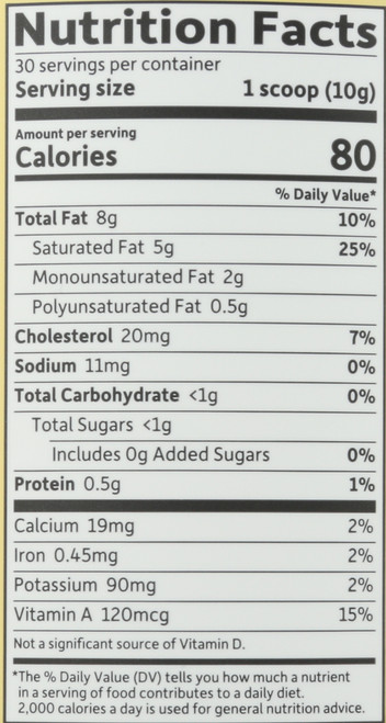 Dr. Formulated Keto Organic Grass Fed Butter Powder 30Ct Jar 10.58oz