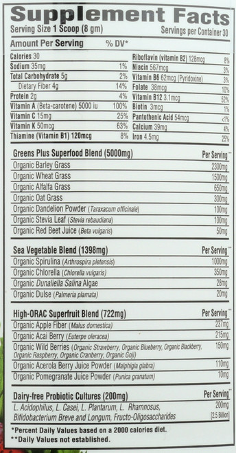 Greens+ Organic Superfood Wild Berry Wild Berry 8.46oz