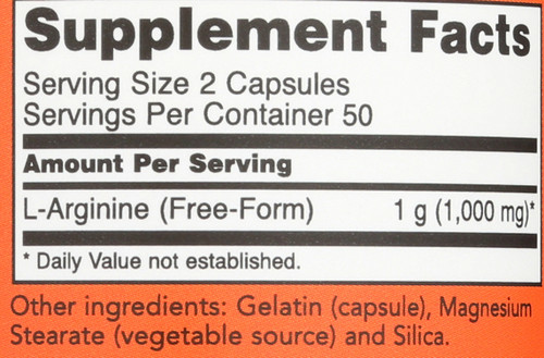 L-Arginine 500 mg - 100 Capsules