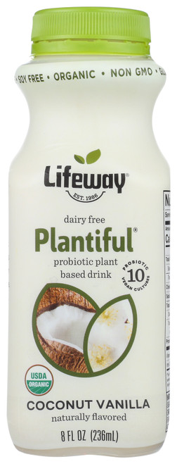 Plantiful Probiotic Plant Based Drink Coconut Vanilla 8Oz