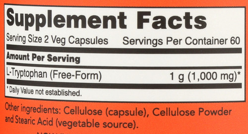 L-Tryptophan 500 mg - 120 Veg Capsules