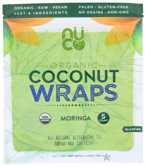 Coconut Wraps Moringa Organic 5 Count